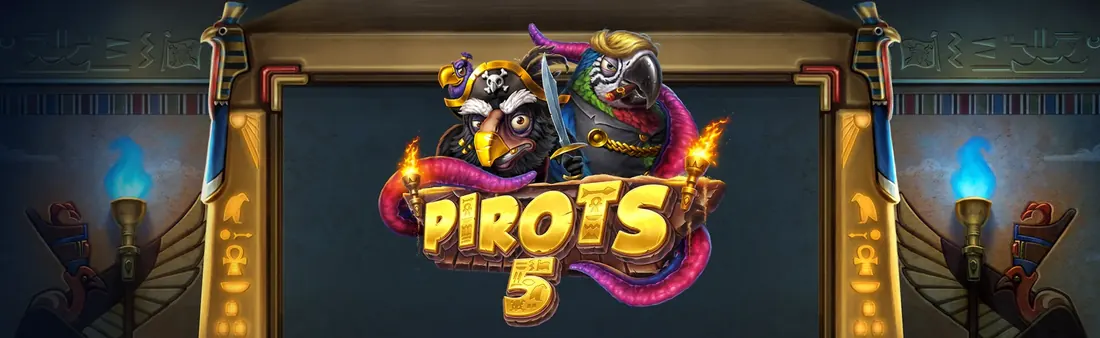Pirots 5 slot banner med egyptisk gravkammer