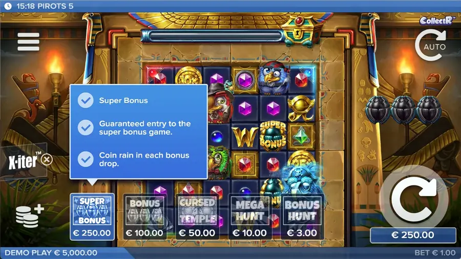 Pirots 5 X-iter feature buy-meny med RTP og max win
